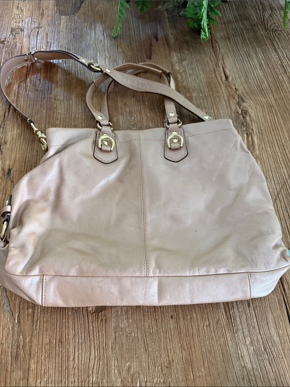 Coach Pebbled Leather Shoulder Satchel in Taupe - Picture 3 of 12